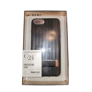 NWT MVMT C24 iPHONE 8 Plus/7/6s/6 Plus Clear Black‎ Hybrid Protective Phone Case